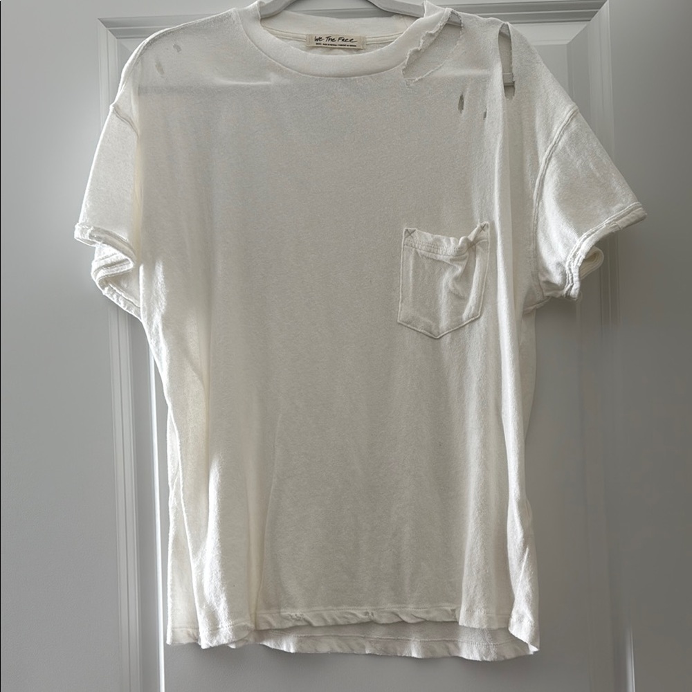 Free People Distressed T Shirt